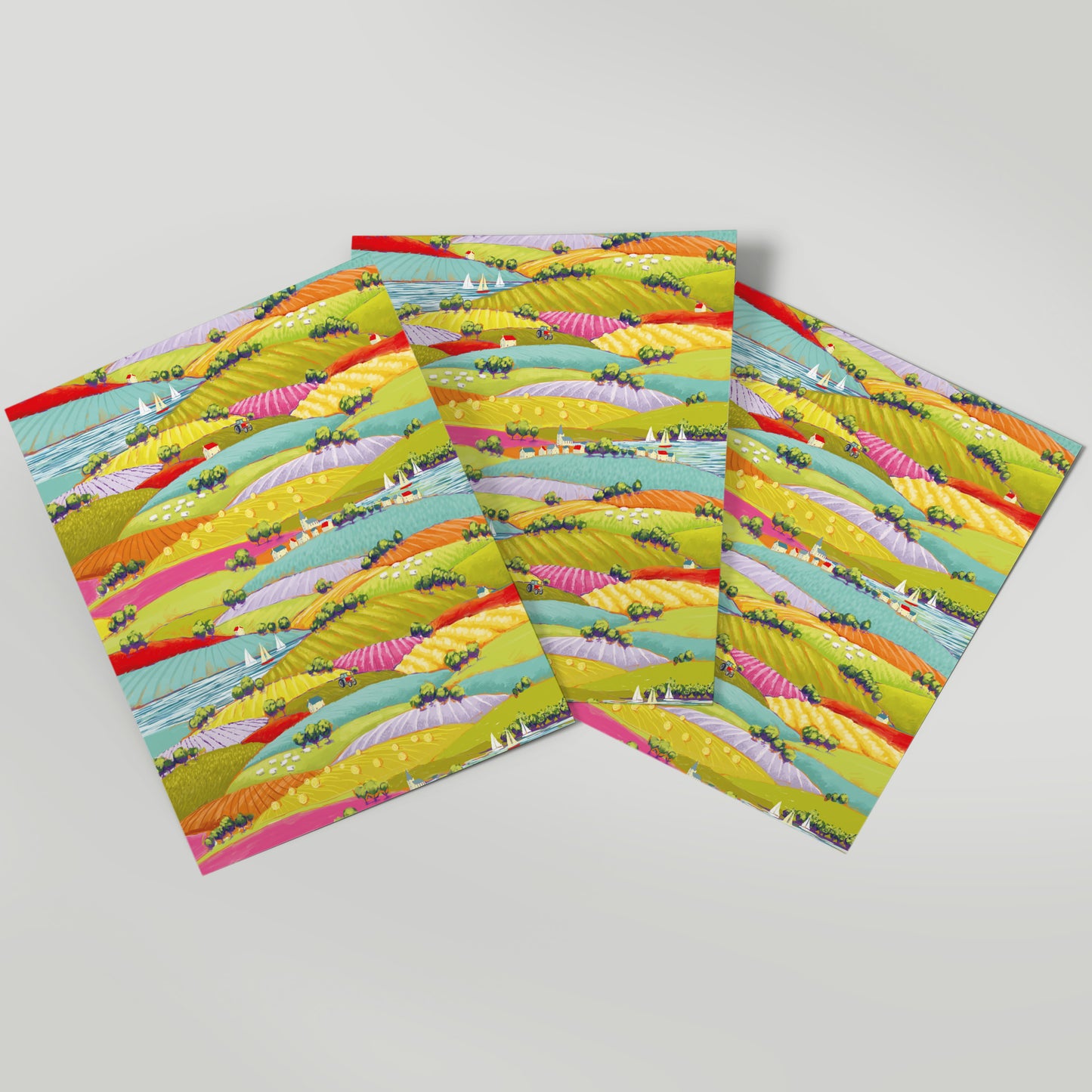 COUNTRY FIELDS - Gift Wrap - 3 Sheets