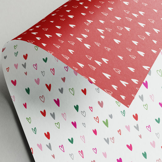 Paper Hearts - Gift Wrap - 3 Sheets