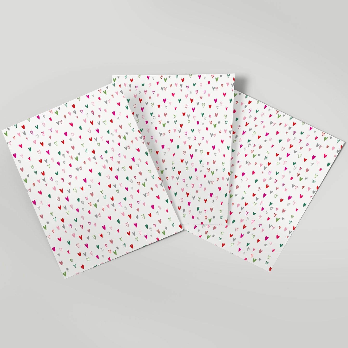 Paper Hearts - Gift Wrap - 3 Sheets