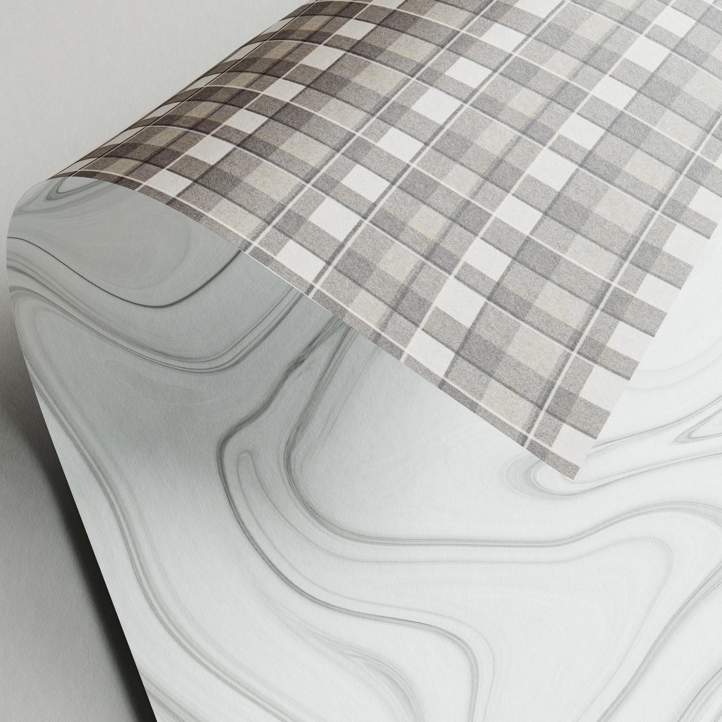 Marble / Plaid - Gift Wrap - 3 Sheets