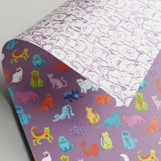 Pawty Time - Cats - Gift Wrap - 3 Sheets