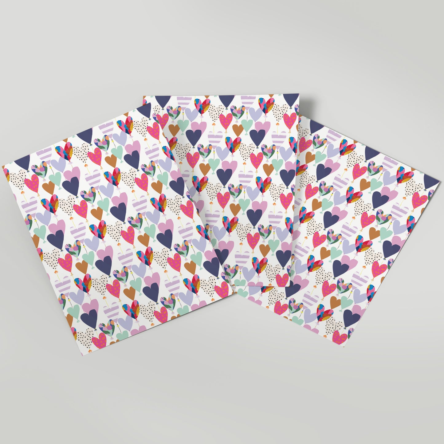 Hearts - Stop The Clock - Gift Wrap - 3 Sheets