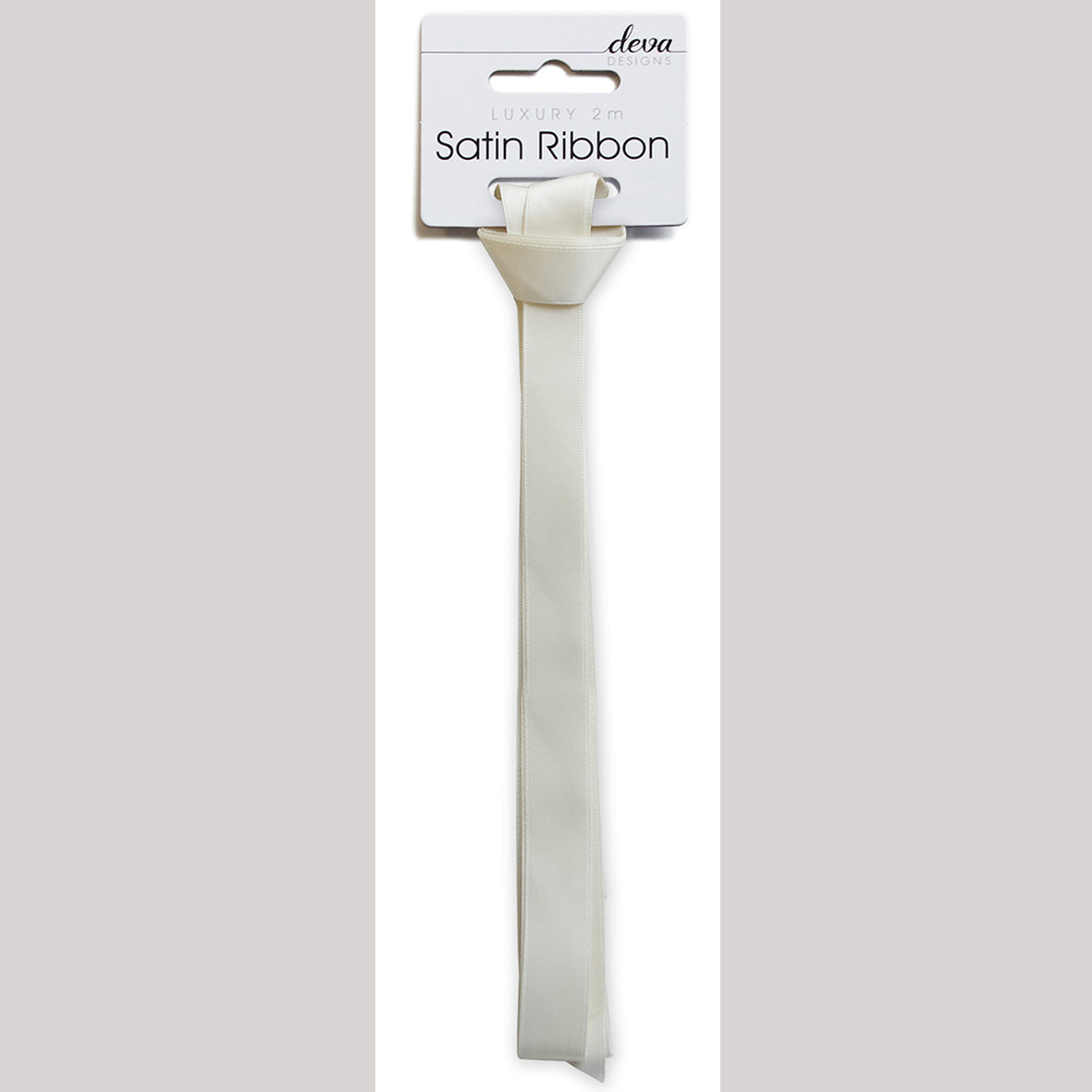 Satin Ribbon 15mm x 2m - White