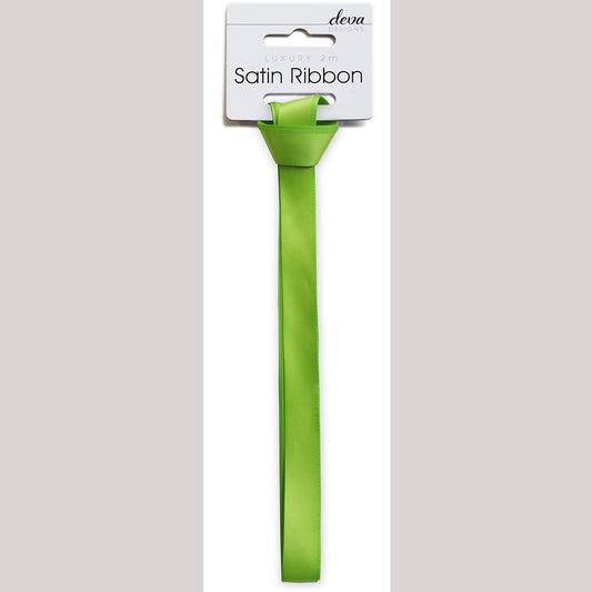 Satin Ribbon 15mm x 2m - Lime Green