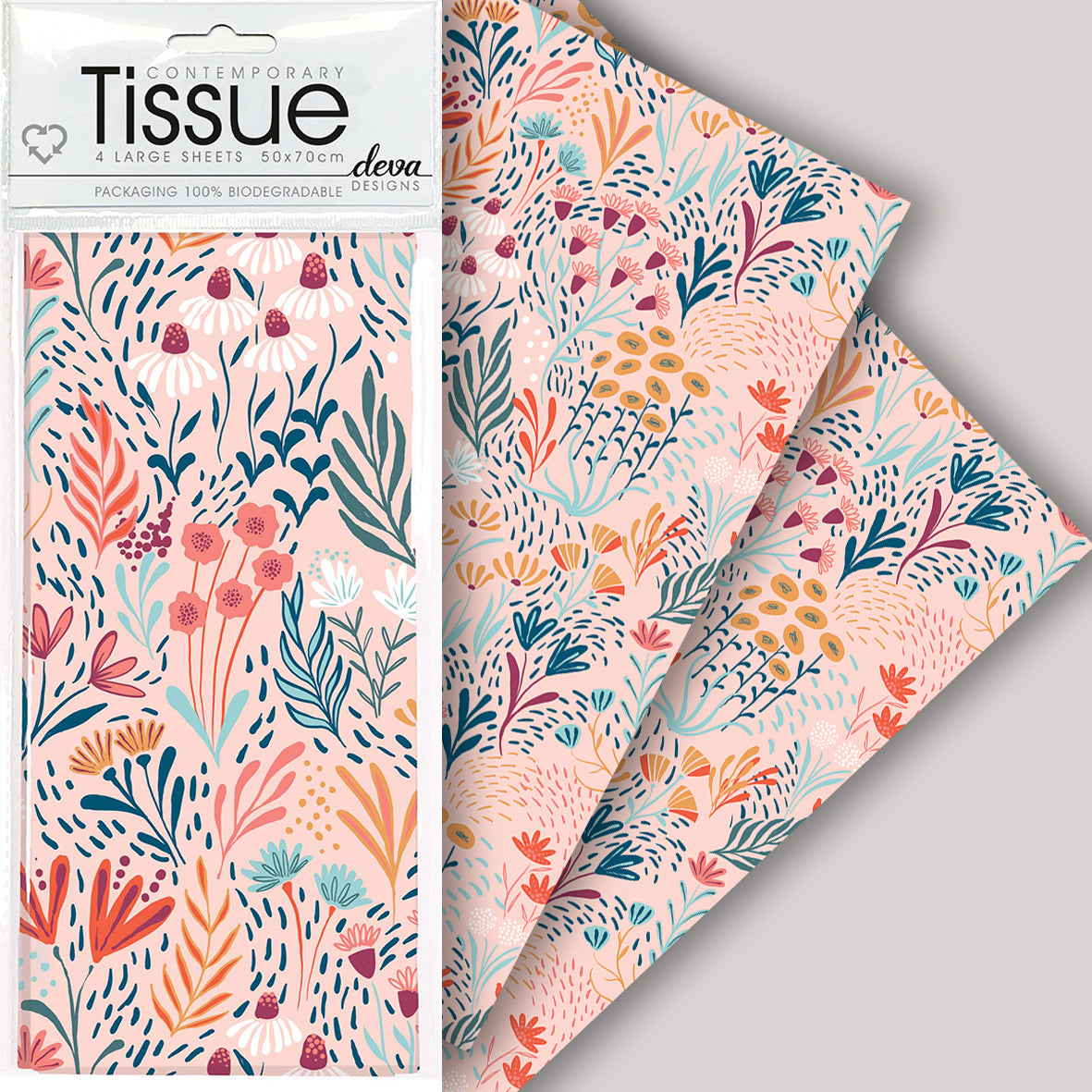 Boho Coral - Printed Tissue