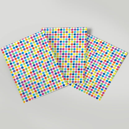 Rainbow Dots - Gift Wrap - 3 Sheets