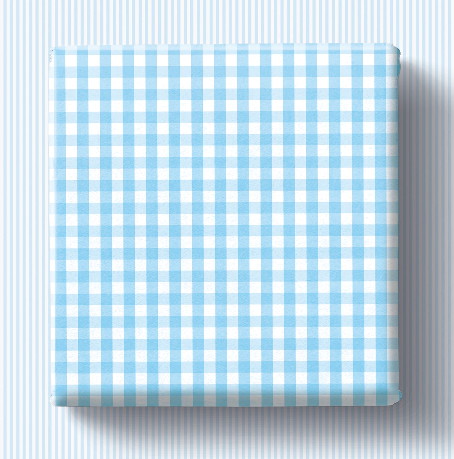 Gingham Blue - Gift Wrap - 3 Sheets