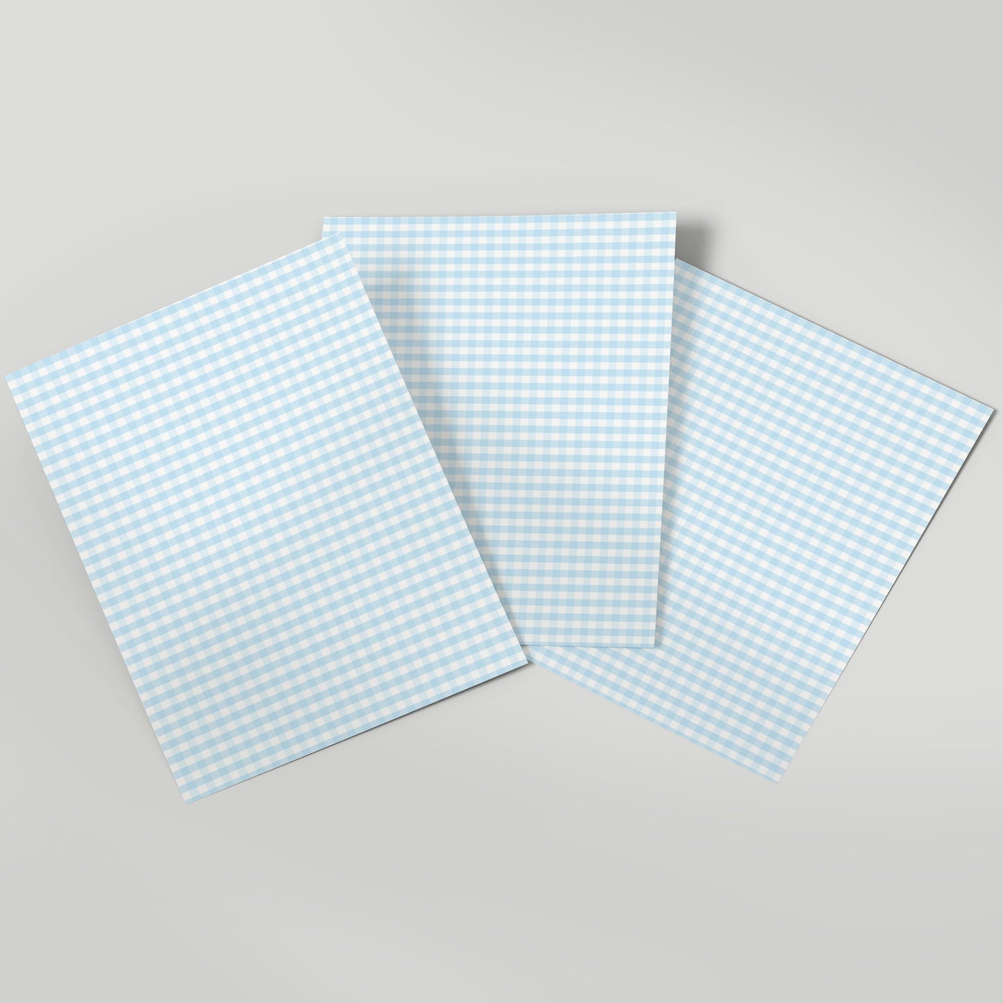 Gingham Blue - Gift Wrap - 3 Sheets