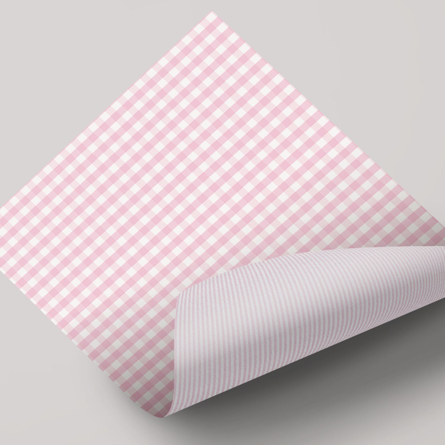 Gingham Pink - Gift Wrap - 3 Sheets