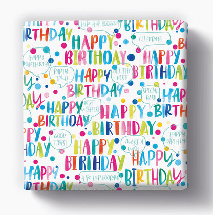 Happy Birthday - Gift Wrap - 3 Sheets