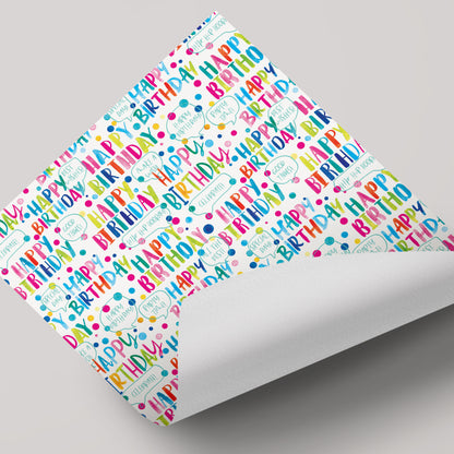 Happy Birthday - Gift Wrap - 3 Sheets