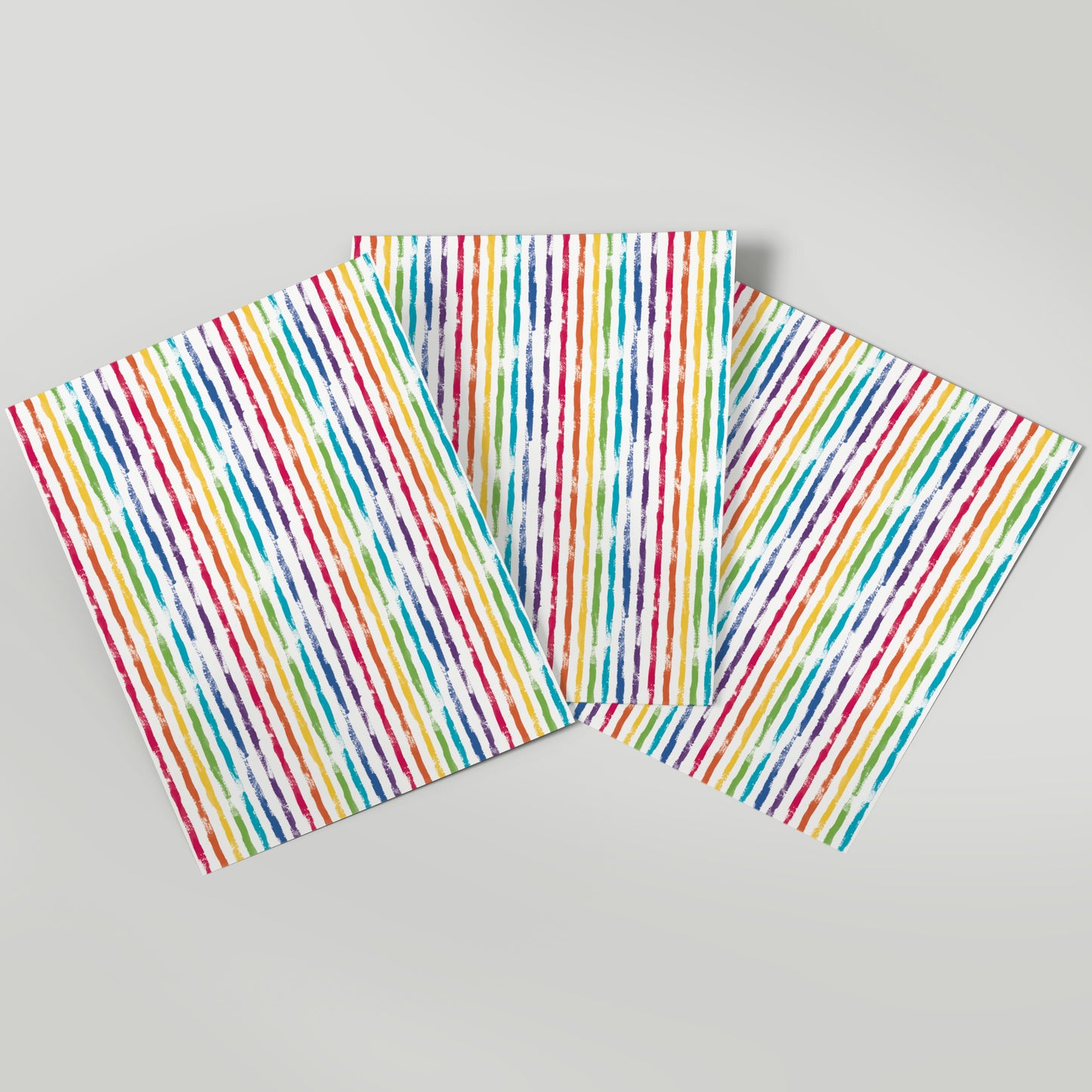 Rainbow Stripe - Gift Wrap - 3 Sheets