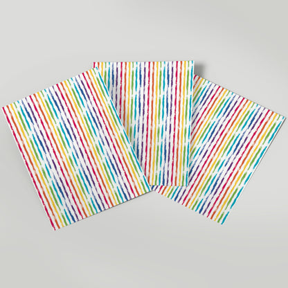 Rainbow Stripe - Gift Wrap - 3 Sheets