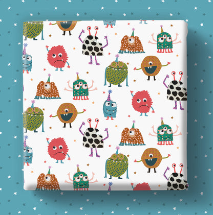 Monsters - Stop The Clock - Gift Wrap - 3 Sheets