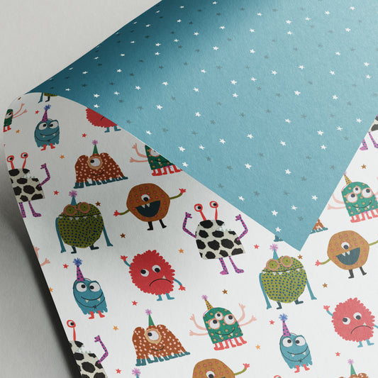 Monsters - Stop The Clock - Gift Wrap - 3 Sheets