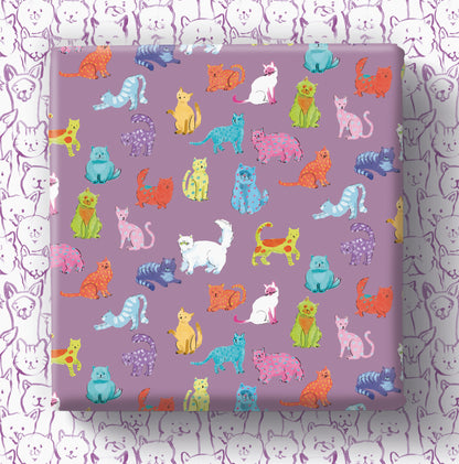 Pawty Time - Cats - Gift Wrap - 3 Sheets