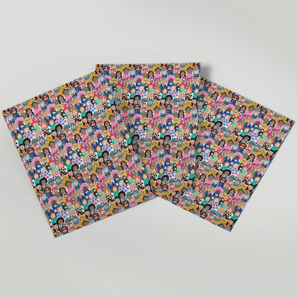 Friendly Faces - Stop The Clock - Gift Wrap - 3 Sheets