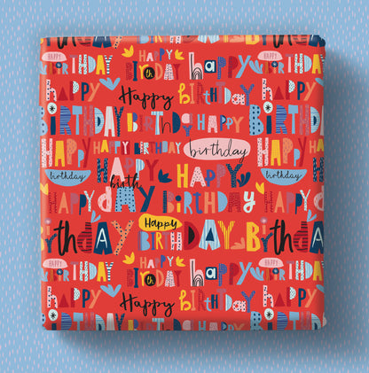 Fun Type - Gift Wrap - 3 Sheets