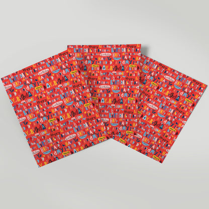 Fun Type - Gift Wrap - 3 Sheets