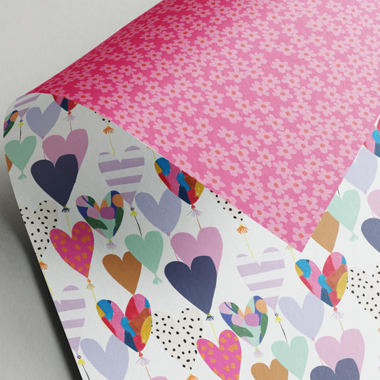 Hearts - Stop The Clock - Gift Wrap - 3 Sheets