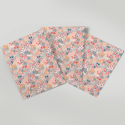 Boho Coral - Gift Wrap - 3 Sheets