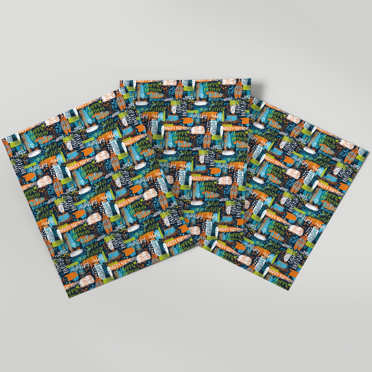 Hip Hop - Birthday Blue - Gift Wrap - 3 Sheets