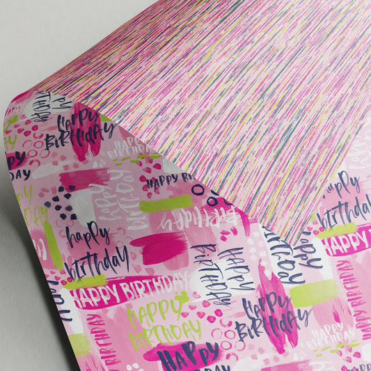 Hip Hop - Birthday Pink - Gift Wrap - 3 Sheets