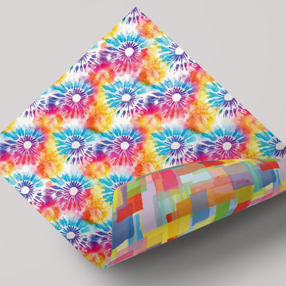 Rainbow Tie Dye - Gift Wrap - 3 Sheets