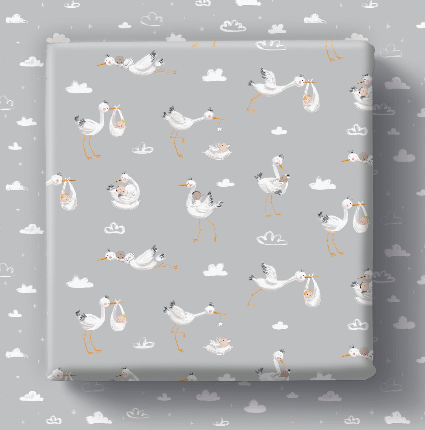 Baby Stork - Gift Wrap - 3 Sheets